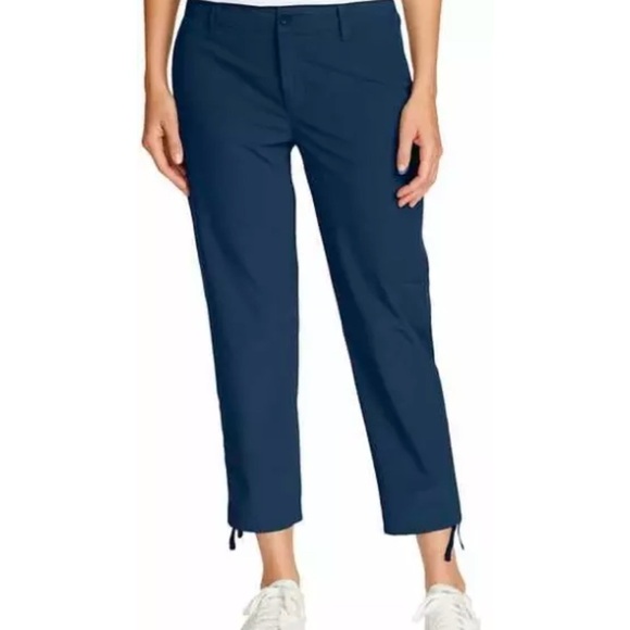 Eddie Bauer Women's Blue Ripstop Crop Capri Pants Cargo Pocket Size 16 - Picture 3 of 11